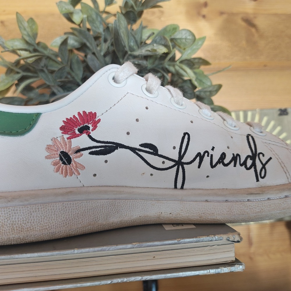 Adidas‎ Stan Smith Low Leather Trainers UK 3 US 3.5 EU35 GZ7384 White/Green - Picture 3 of 9